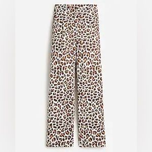J.Crew Collection pleated wide-leg pant in leopard trench canvas BP297